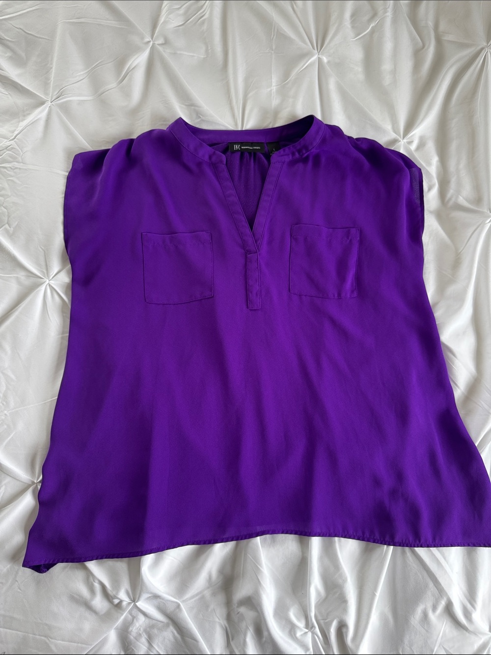 Purple Split-Neck Blouse - Women's Top